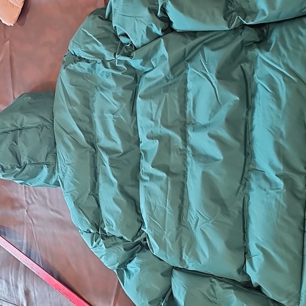The Warming Project Girls Teal Green Puffer Jacket Hooded Zip Up Size L - Picture 9 of 11